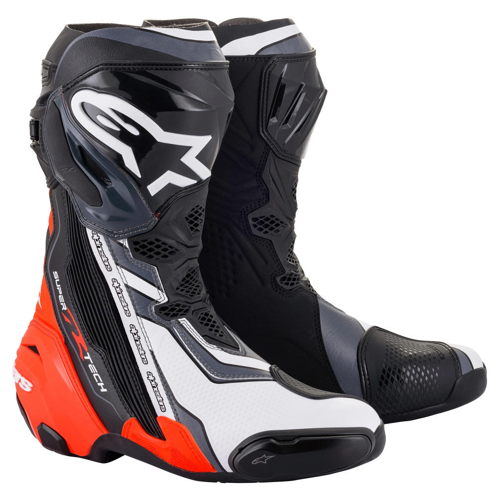 Alpinestars Supertech R Boots Black Red Fluo White Grey