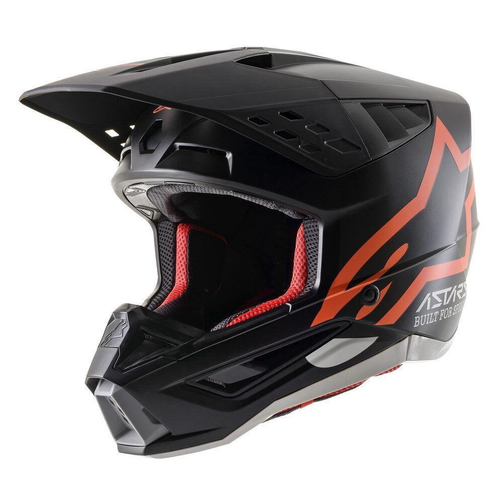 Alpinestars SM5 Compass Black Orange Fluo Motocross Helmet