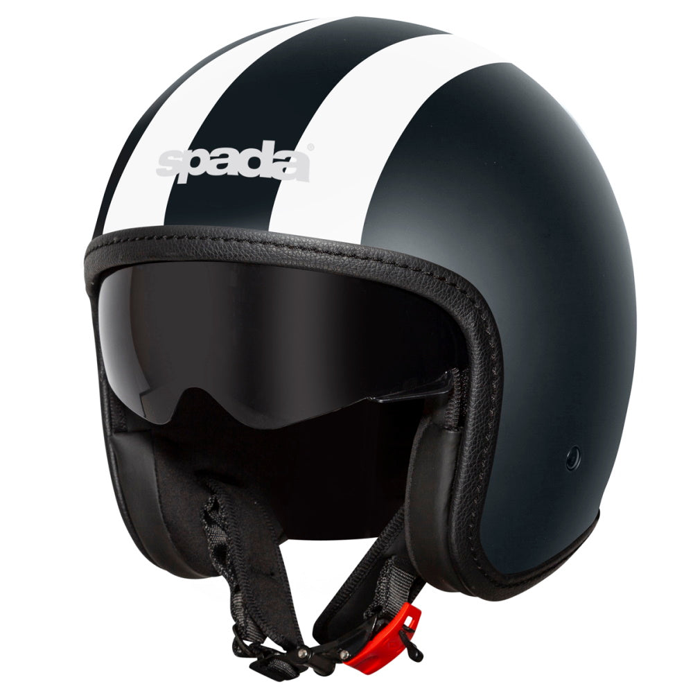 Spada Ace Viper Matt Black White Open Face Helmet