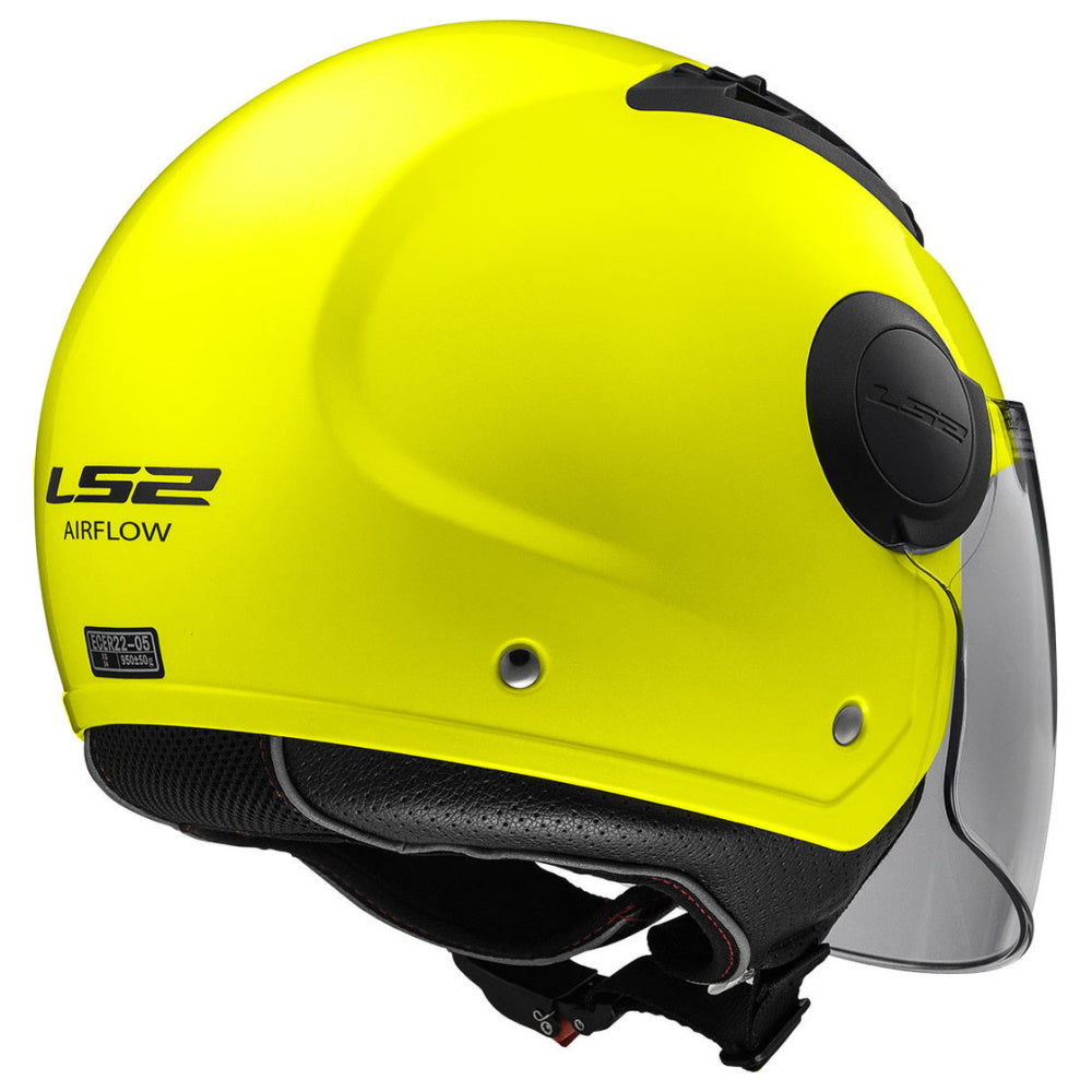 LS2 OF562 Airflow Hi-Vis Yellow Long Open Face Helmet
