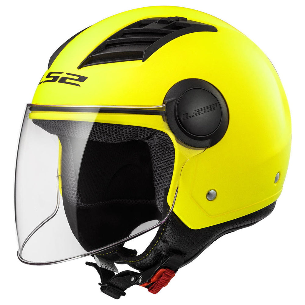 LS2 OF562 Airflow Hi-Vis Yellow Long Open Face Helmet