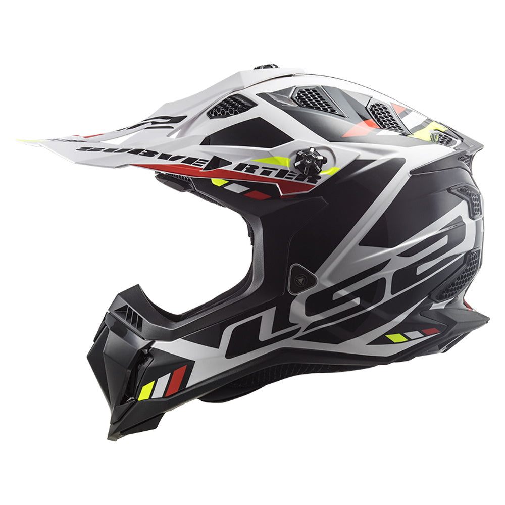 LS2 MX700 Subverter Evo Stomp White Black Motocross Helmet