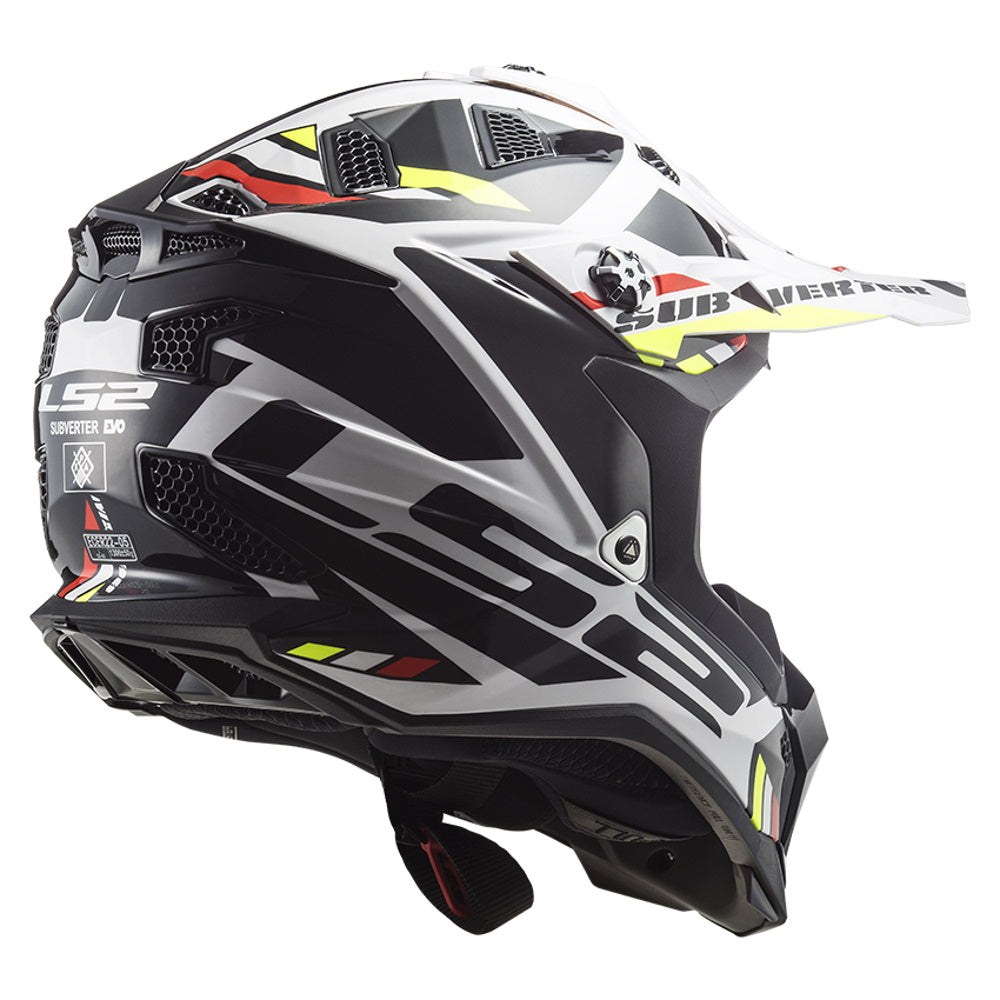 LS2 MX700 Subverter Evo Stomp White Black Motocross Helmet