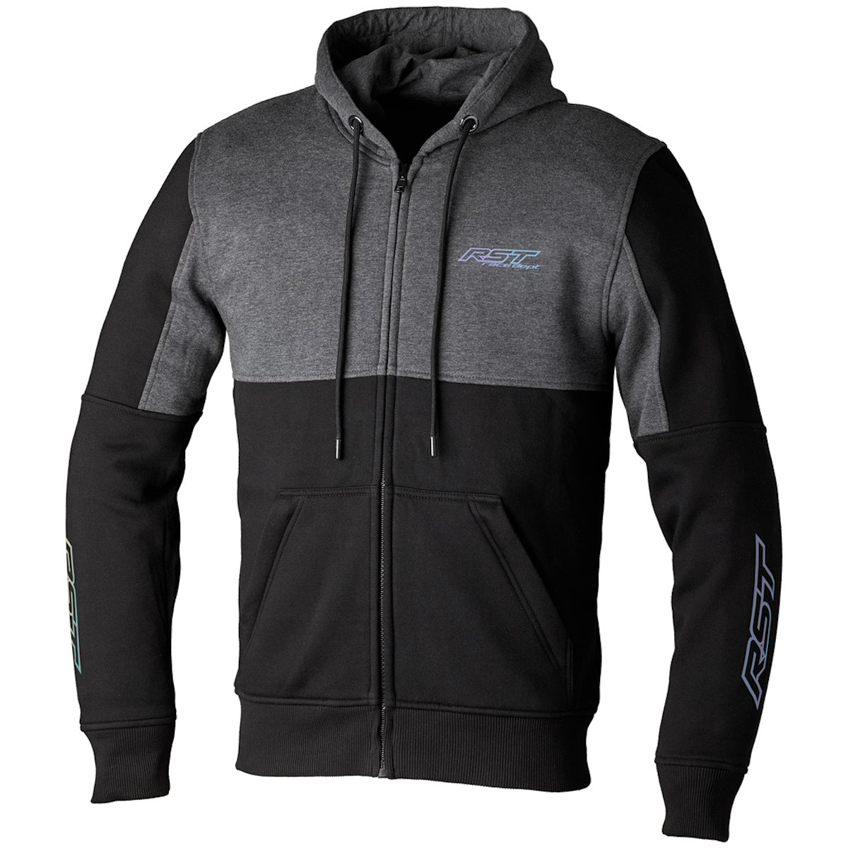 RST Team Zip Through CE Textile Hoodie Black Grey