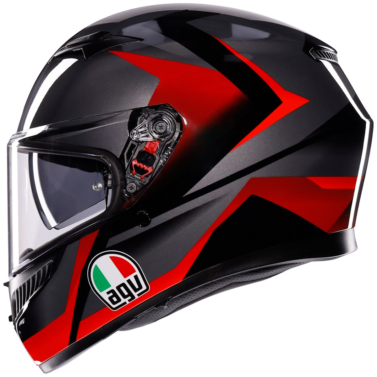 AGV K3 ECE 22.06 Striga Matt Black Grey Red Full Face Helmet