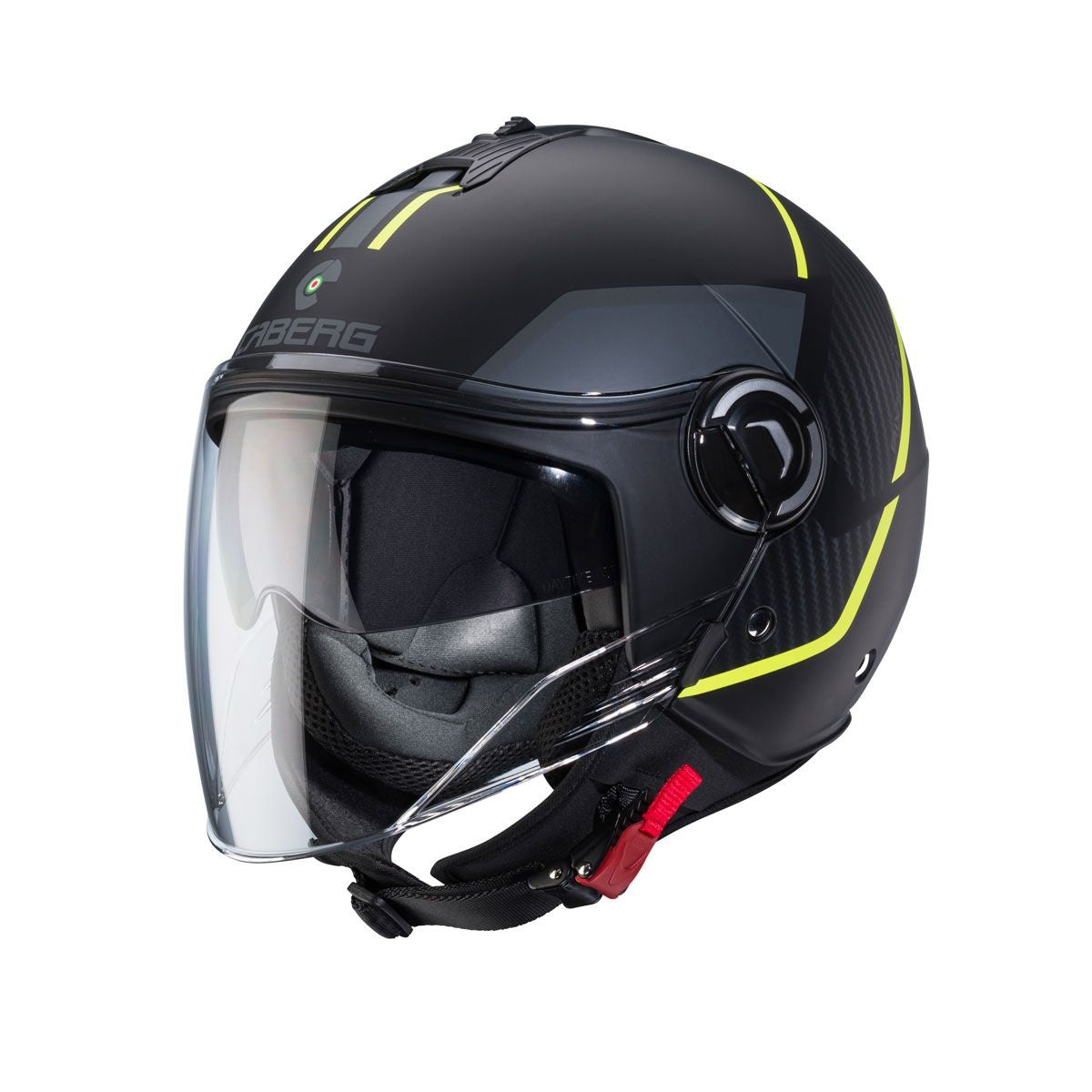 Caberg Riviera V4X Geo Matt Black Yellow Athracite Open Face Helmet