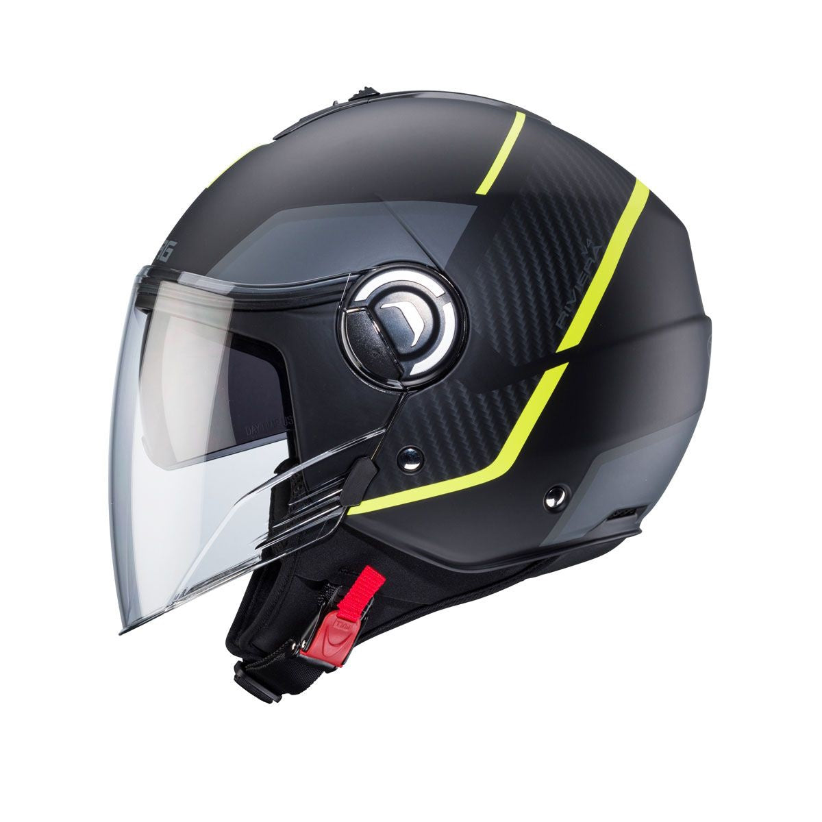 Caberg Riviera V4X Geo Matt Black Yellow Athracite Open Face Helmet