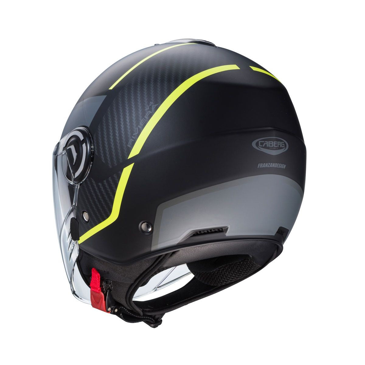 Caberg Riviera V4X Geo Matt Black Yellow Athracite Open Face Helmet