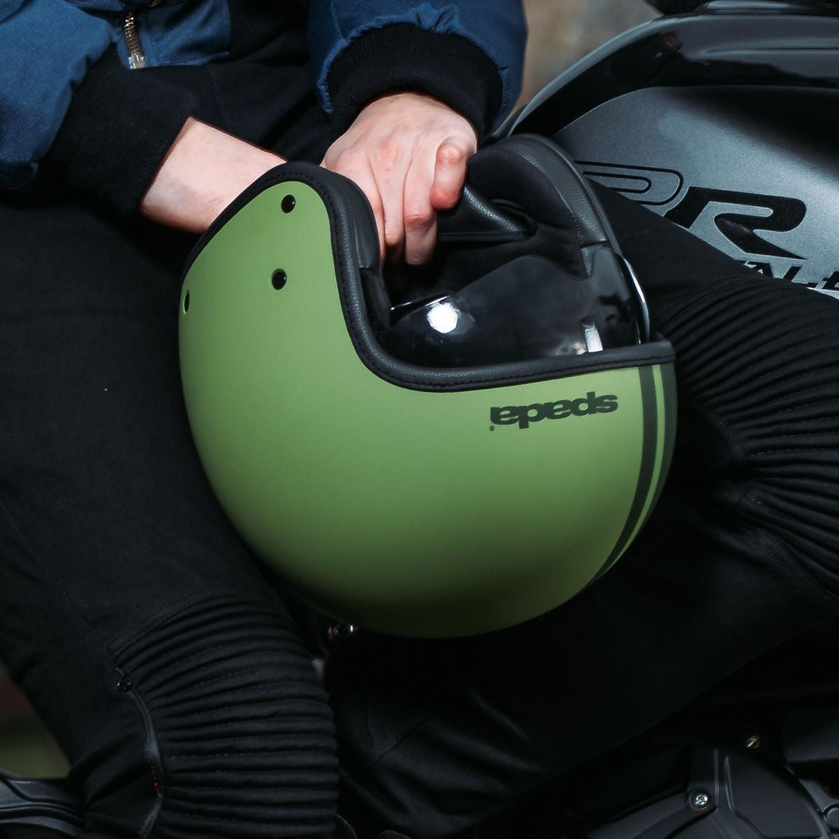 Spada Ace Command Matt Green Open Face Helmet