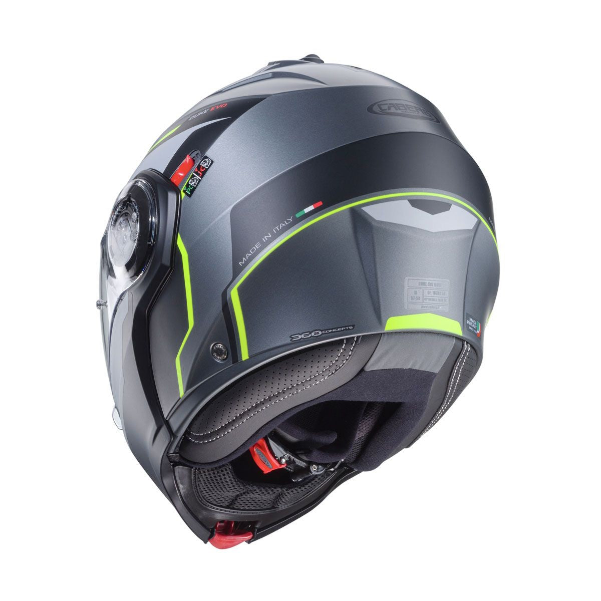 Caberg Duke Evo Move Gun Black Yellow Flip Front Helmet