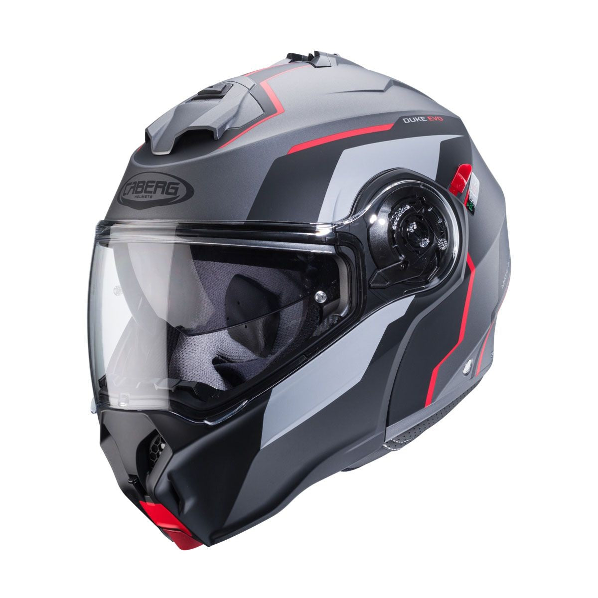 Caberg Duke Evo Move Gun Black Red Flip Front Helmet
