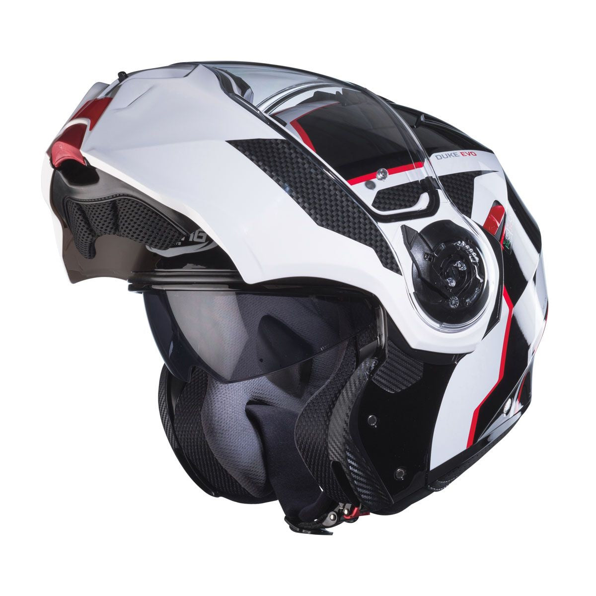 Caberg Duke Evo Move Black White Red Flip Front Helmet