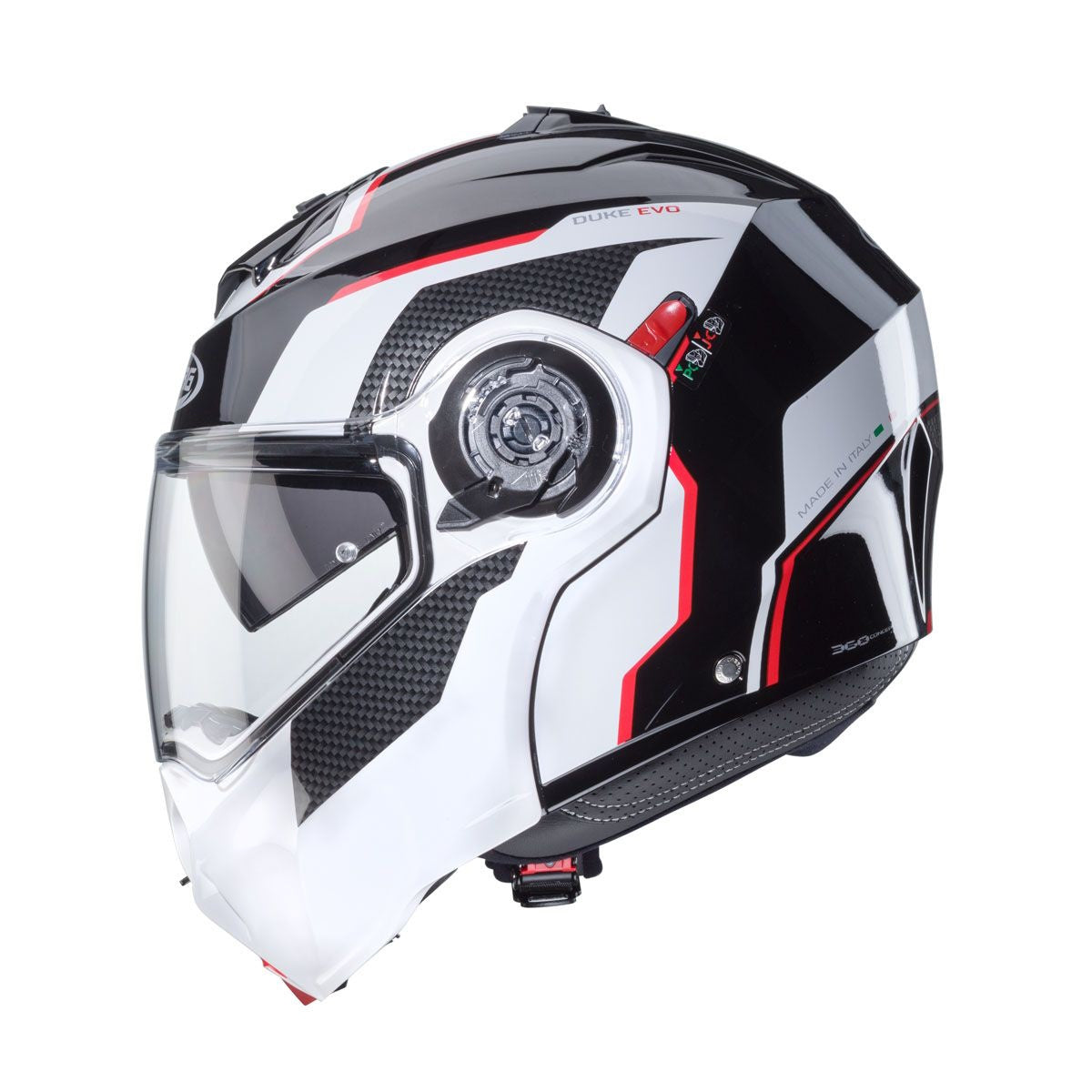 Caberg Duke Evo Move Black White Red Flip Front Helmet
