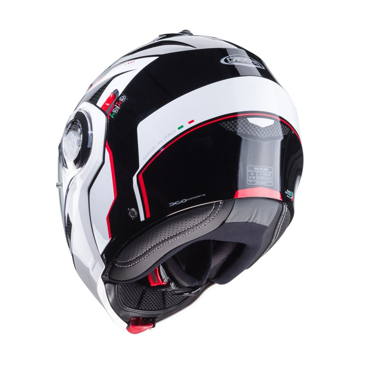 Caberg Duke Evo Move Black White Red Flip Front Helmet