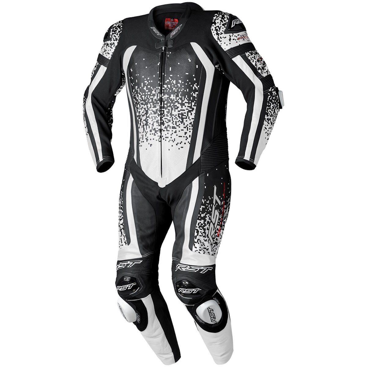 RST Pro Series Evo Airbag CE Leather Suit White Black