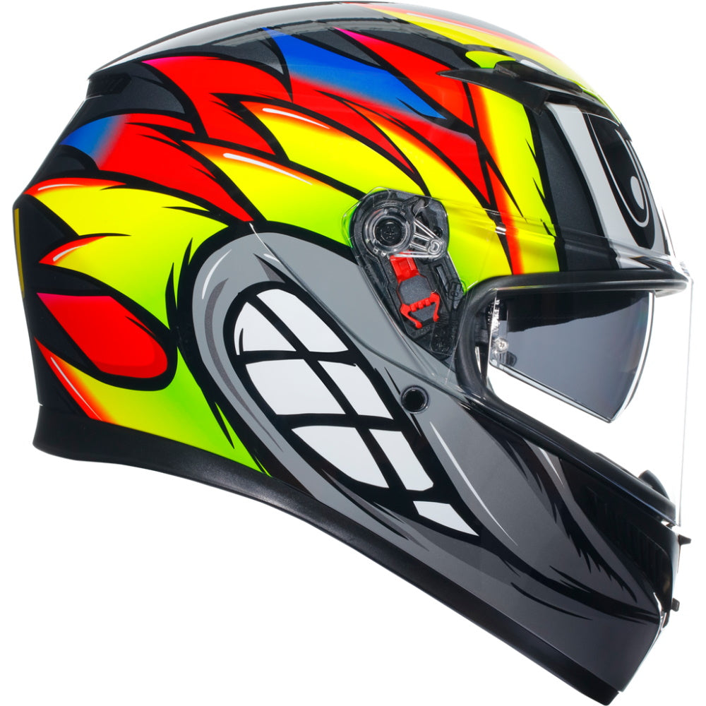 AGV K3 Birdy 2.0 Full Face Helmet Grey Yellow Red