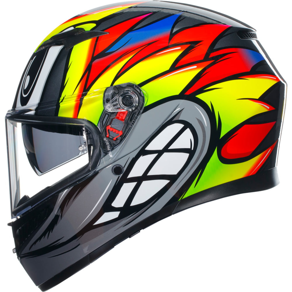 AGV K3 Birdy 2.0 Full Face Helmet Grey Yellow Red
