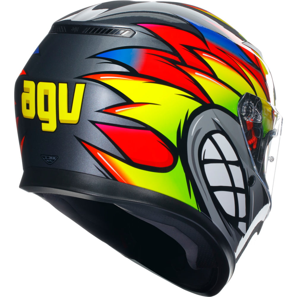 AGV K3 Birdy 2.0 Full Face Helmet Grey Yellow Red