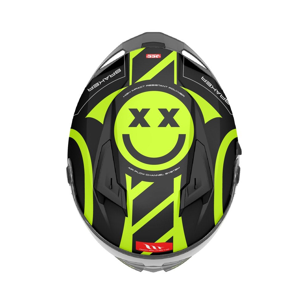 MT Braker SV Inox A3 Matt Black Yellow Full Face Helmet