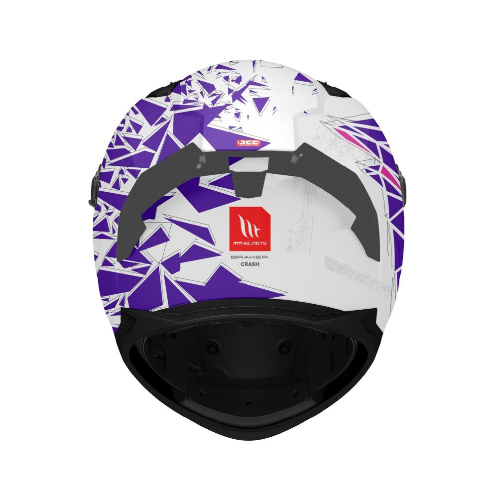 MT Braker Crash SV A8 Matt White Pink Purple Full Face Helmet
