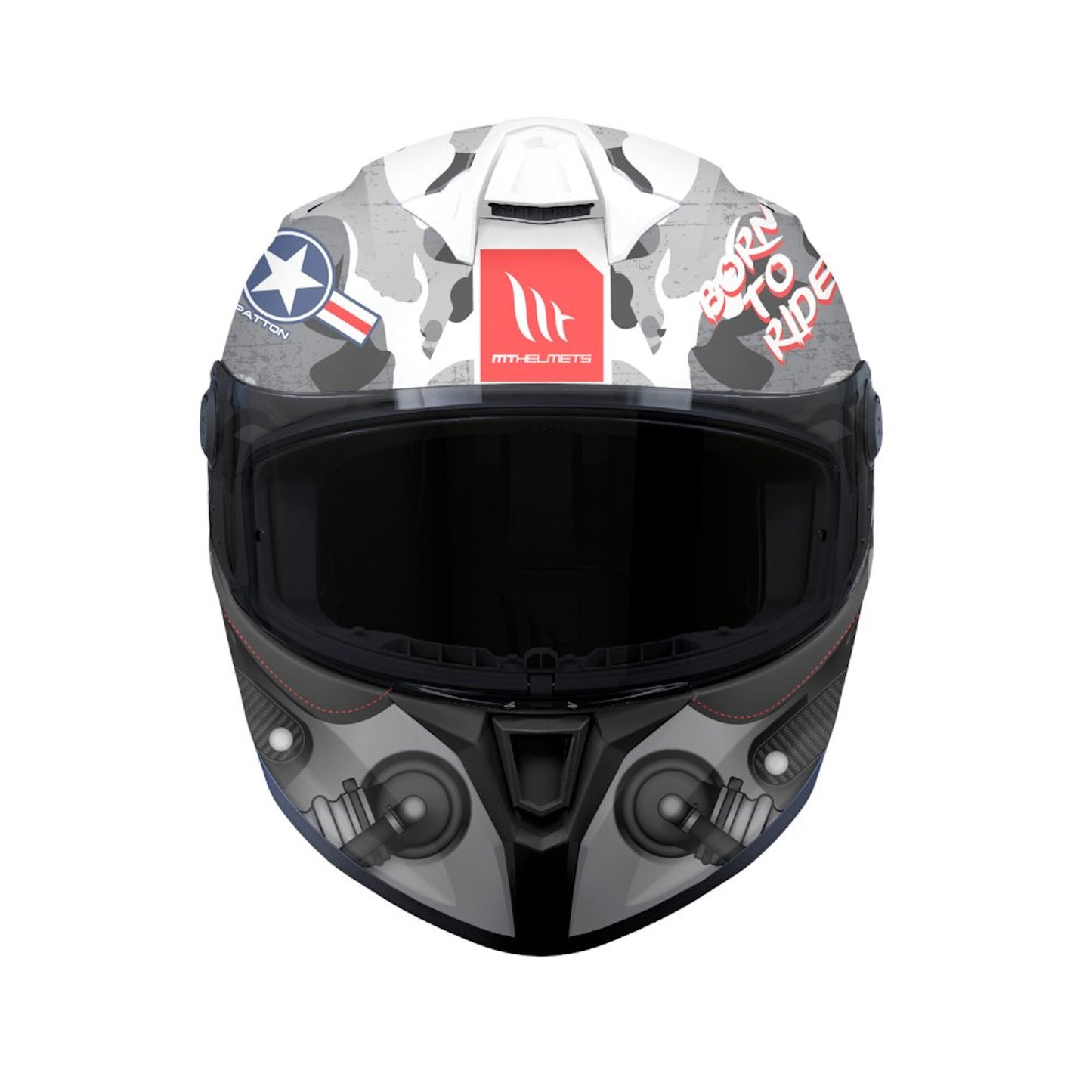 MT Targo S Patton AO Gloss White Camo Full Face Helmet