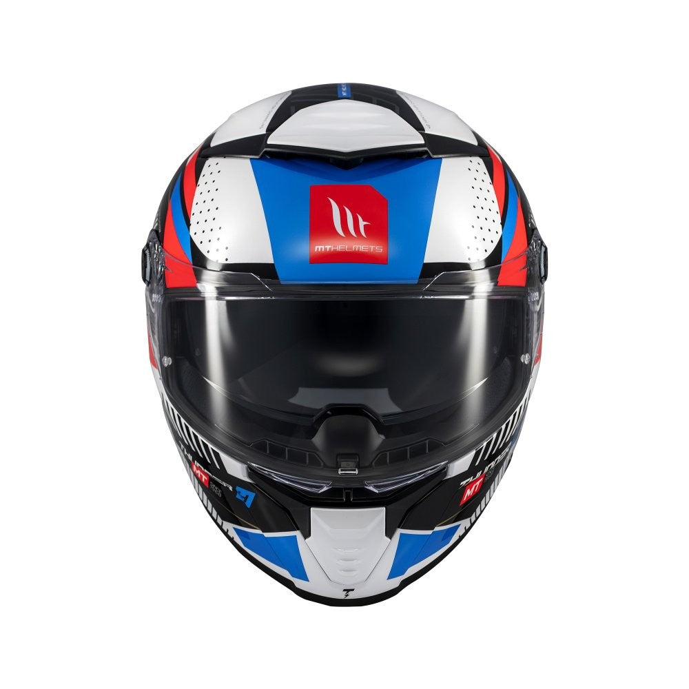 MT Thunder 4 Lumin A7 Gloss White Blue Red Full Face Helmet