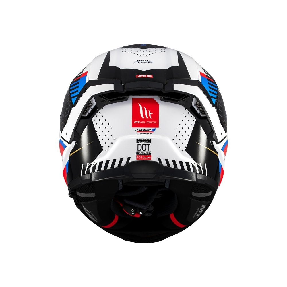MT Thunder 4 Lumin A7 Gloss White Blue Red Full Face Helmet