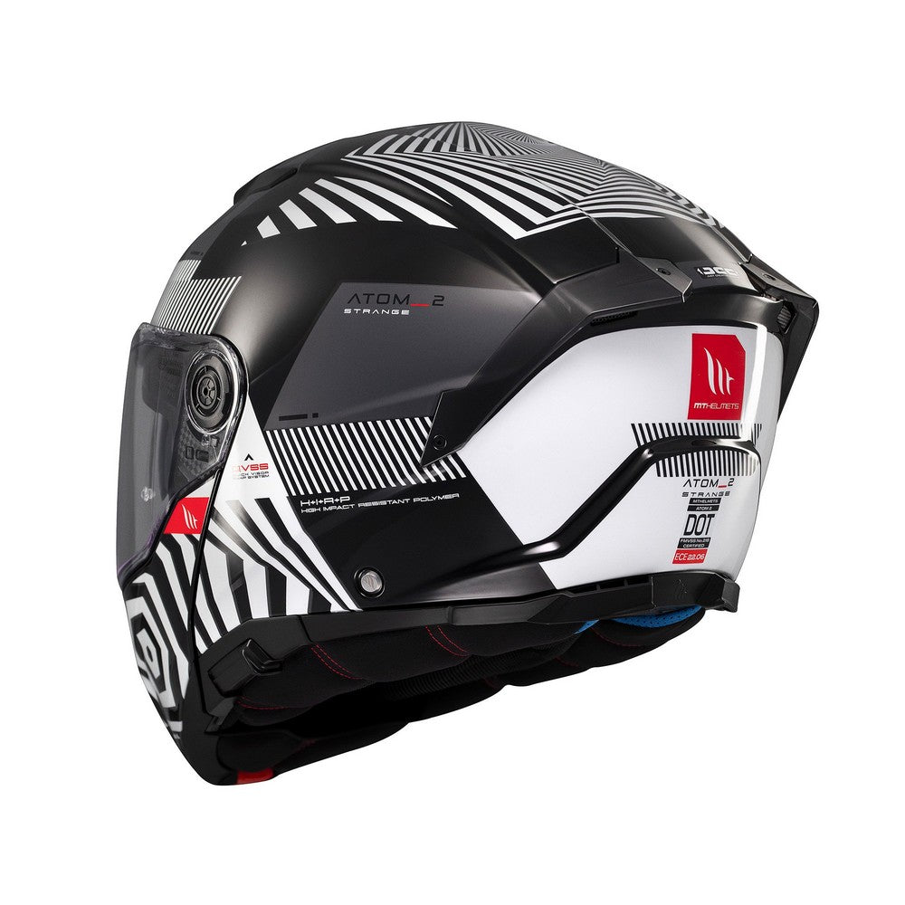 MT Atom 2 Strange B2 Gloss Black Flip Front Helmet