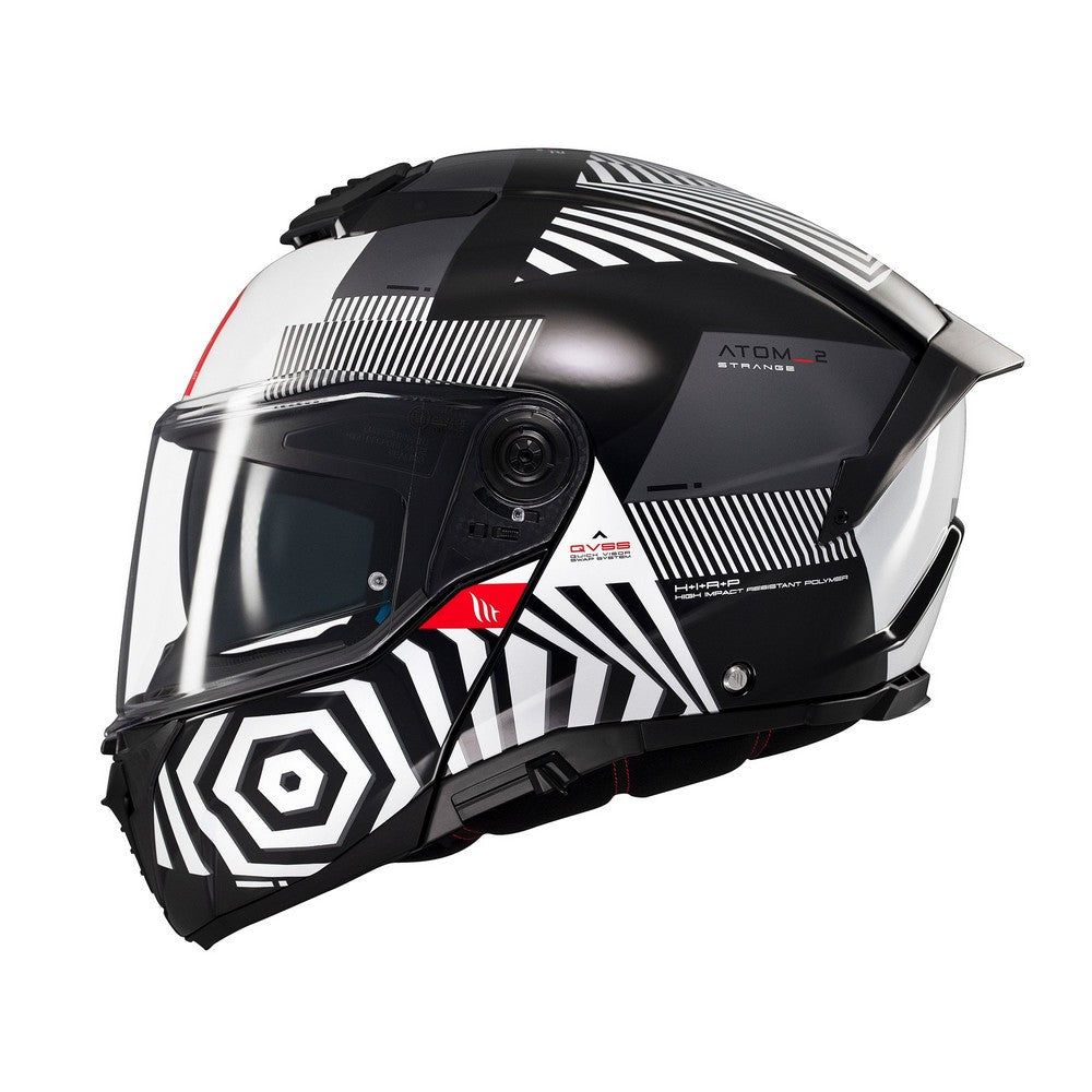 MT Atom 2 Strange B2 Gloss Black Flip Front Helmet
