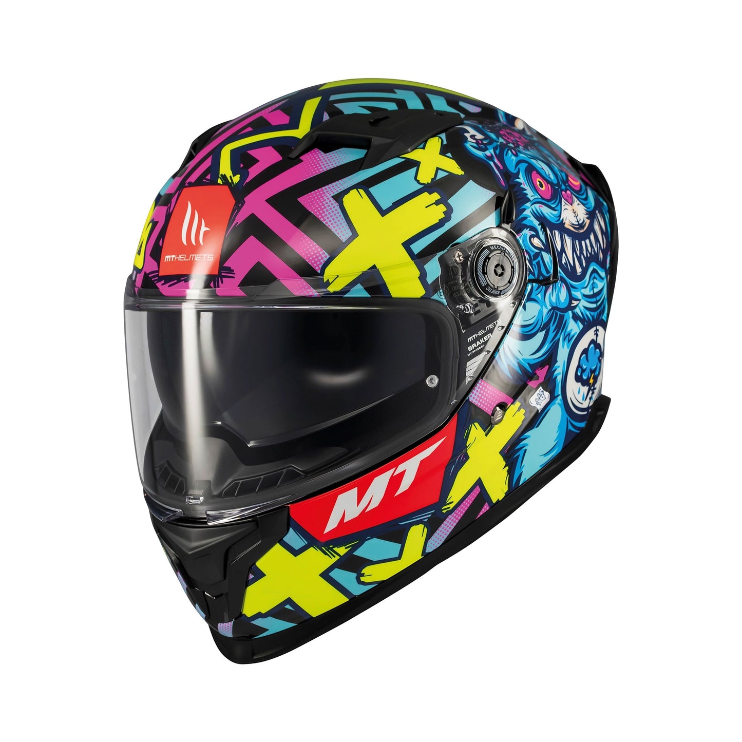 MT Braker Crazy Teddy B7 Gloss Multi Full Face Helmet