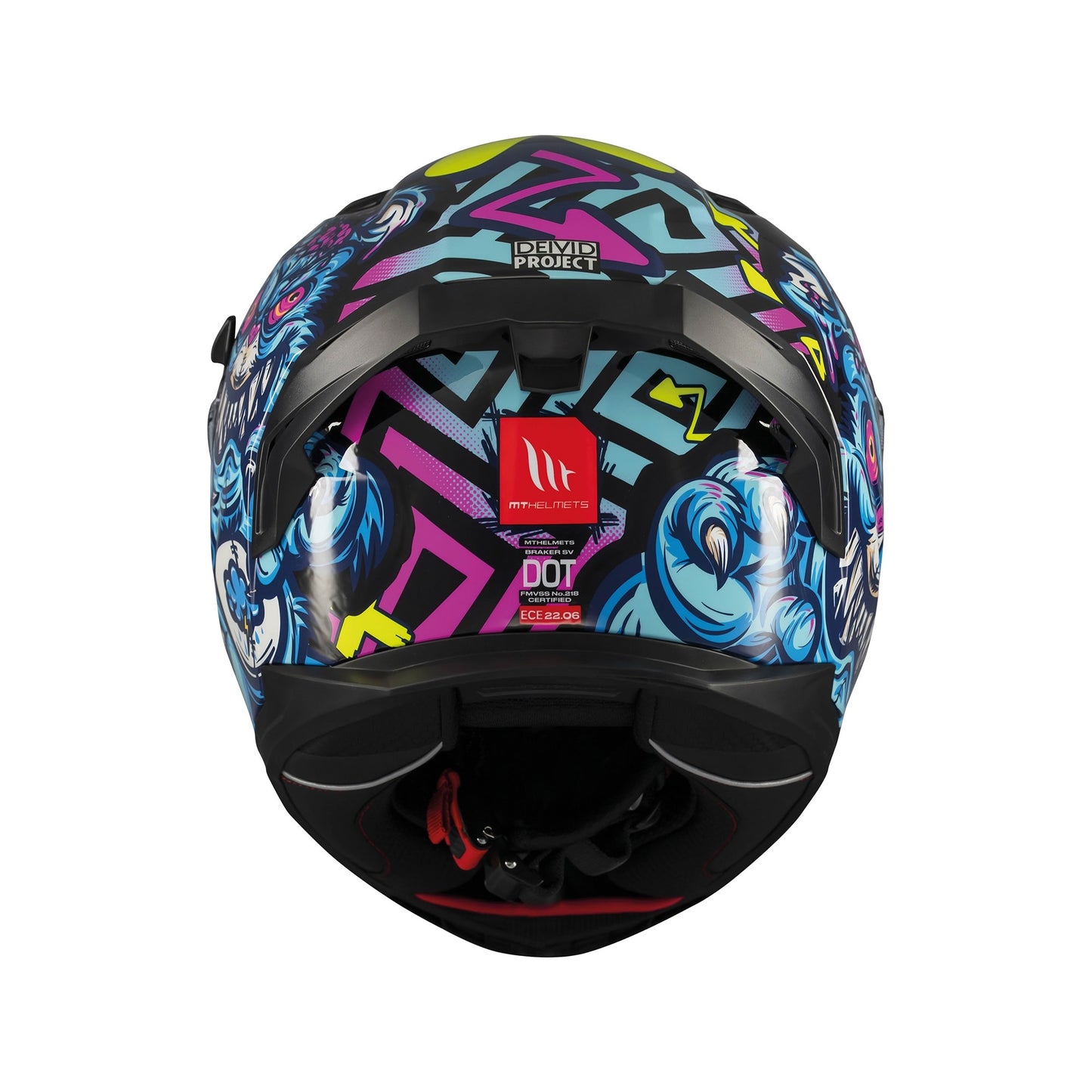 MT Braker Crazy Teddy B7 Gloss Multi Full Face Helmet