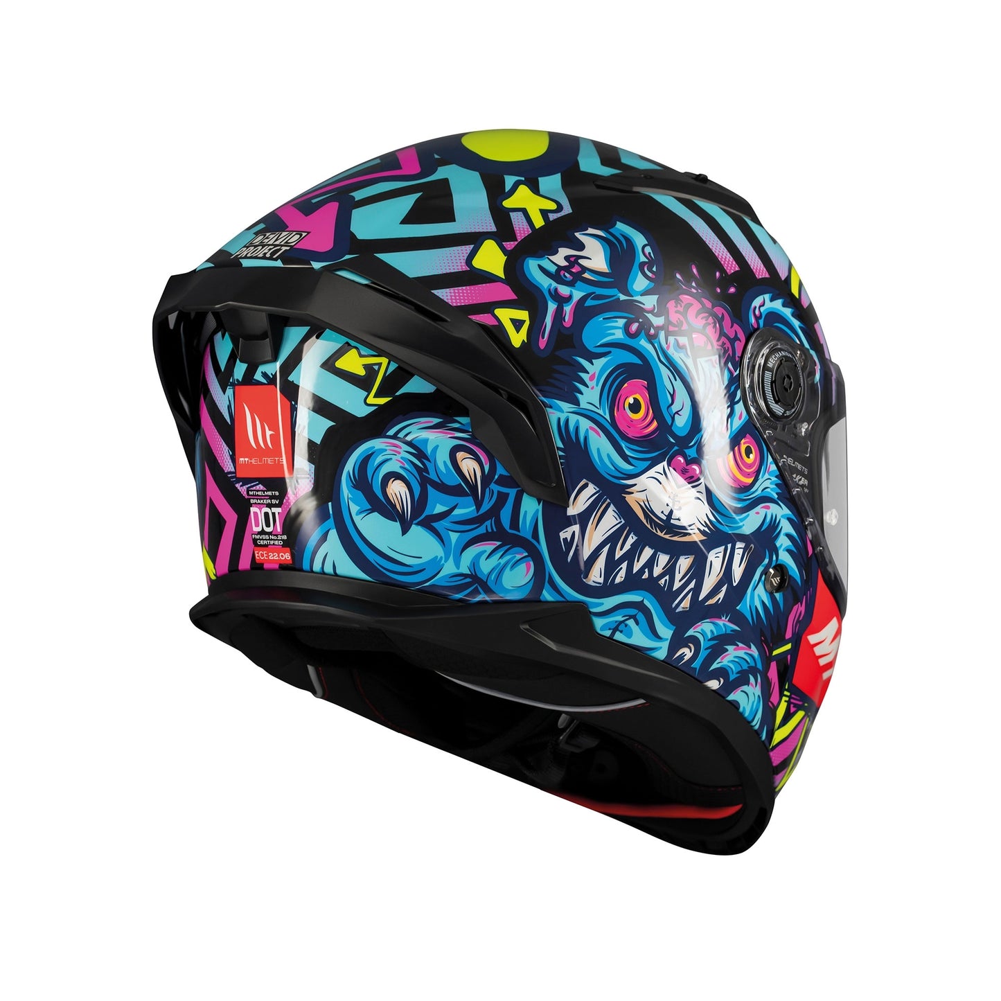 MT Braker Crazy Teddy B7 Gloss Multi Full Face Helmet