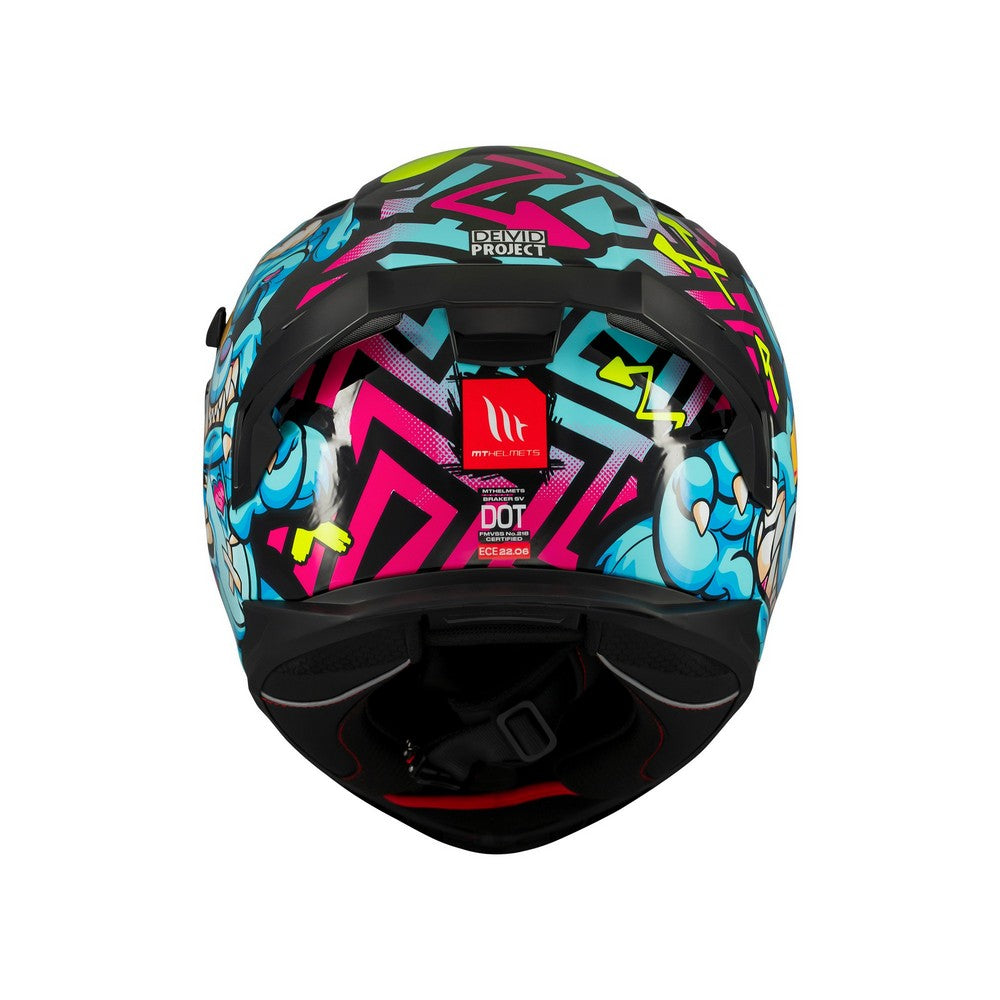 MT Braker Crazy Teddy B7 Gloss Multi Full Face Helmet