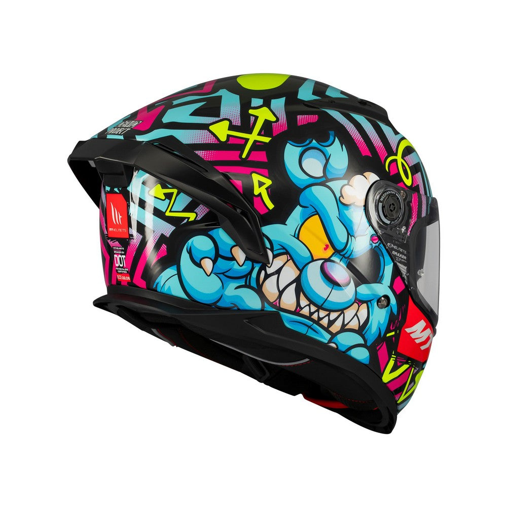MT Braker Crazy Teddy B7 Gloss Multi Full Face Helmet