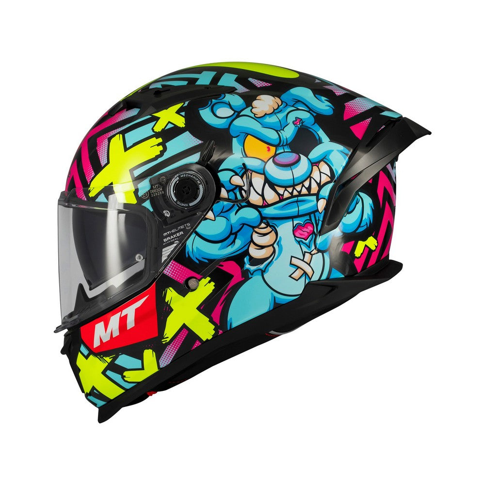 MT Braker Crazy Teddy B7 Gloss Multi Full Face Helmet