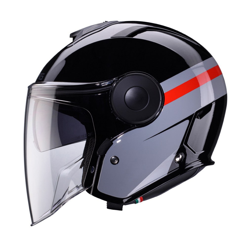 Caberg Soho Zephir Black Grey Red Open Face Helmet