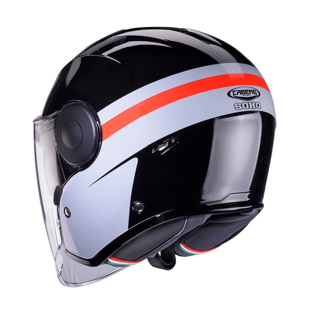 Caberg Soho Zephir Black Grey Red Open Face Helmet