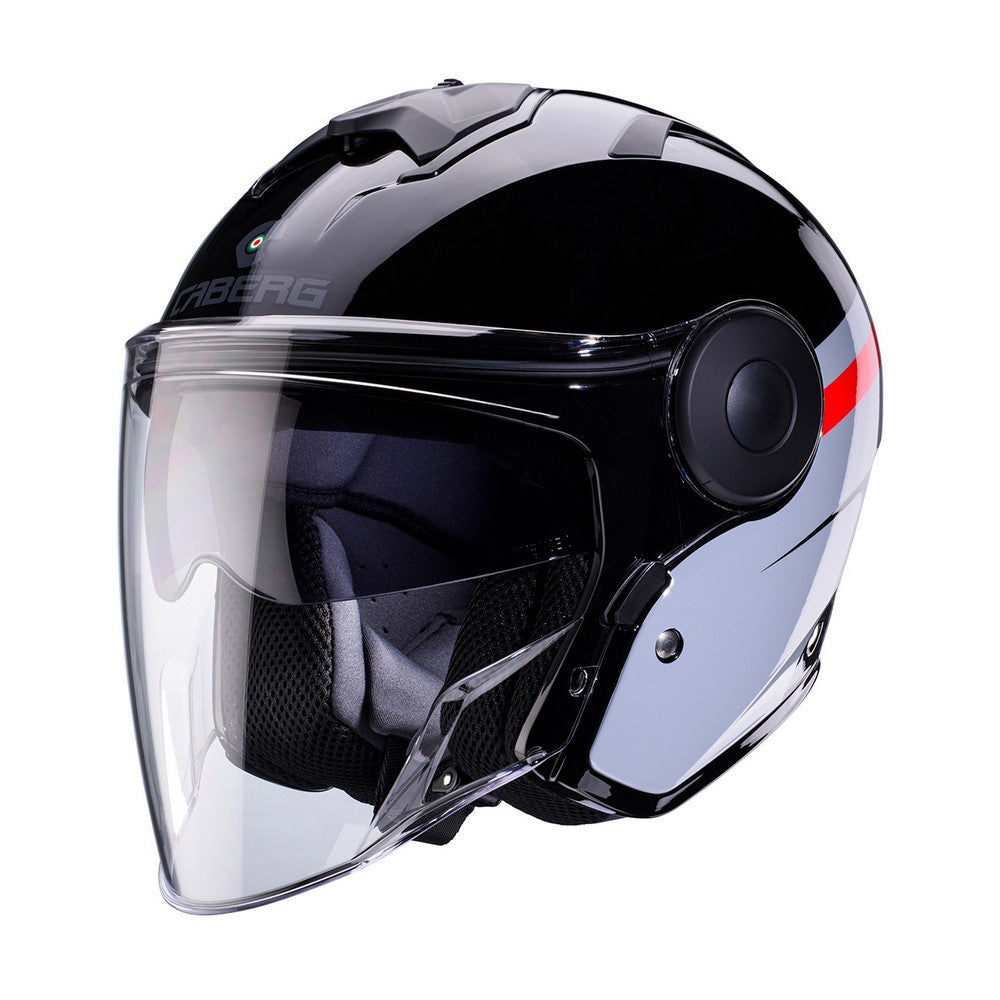 Caberg Soho Zephir Black Grey Red Open Face Helmet