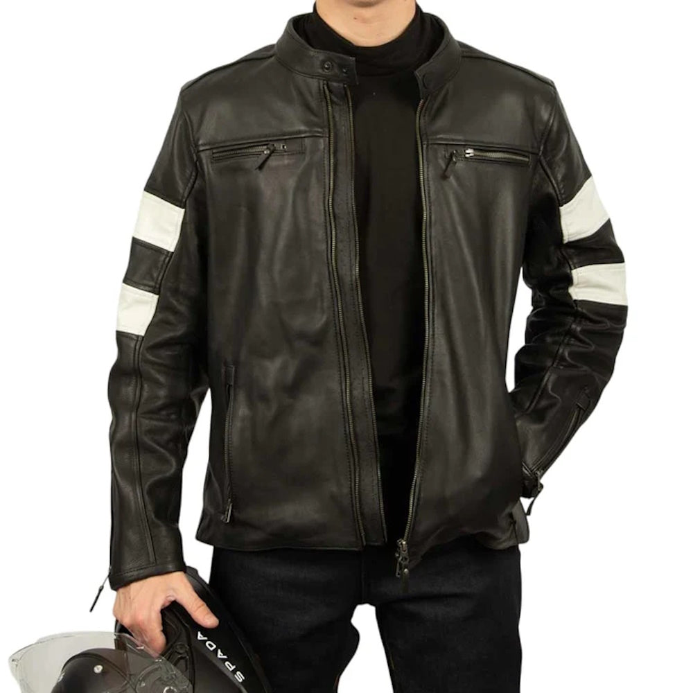 Spada Hanzo Leather Jacket Black Ivory