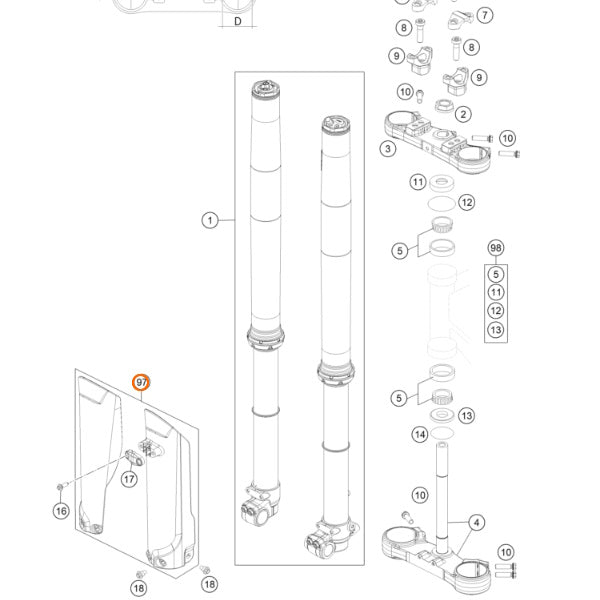 47201094000C1A Genuine KTM Fork Protection Kit OEM SX 85 2021 2022
