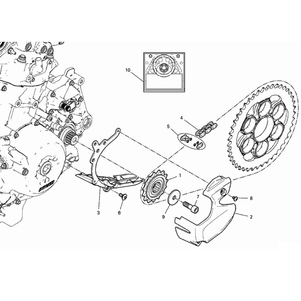 Ducati Paniagle V4 Genuine Chain and Sprocket Final Drive Set / Kit 67621271A
