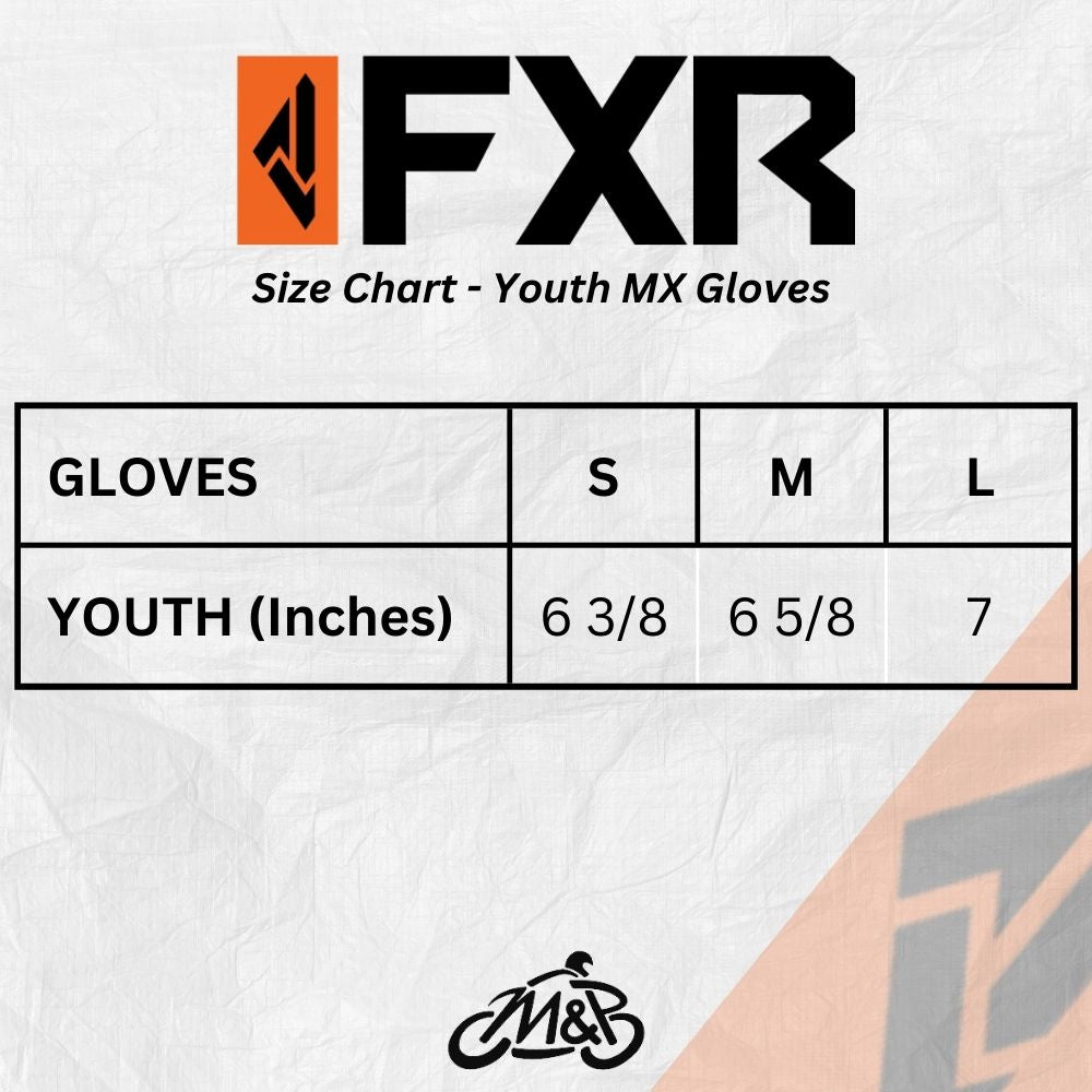FXR Youth Pro Fit Lite Motocross Glove Black White