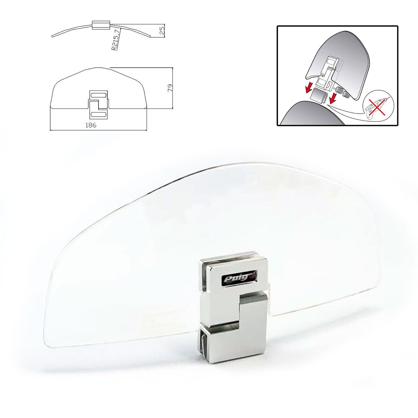 Universal Puig Clip On Screen Deflector 1 Clear