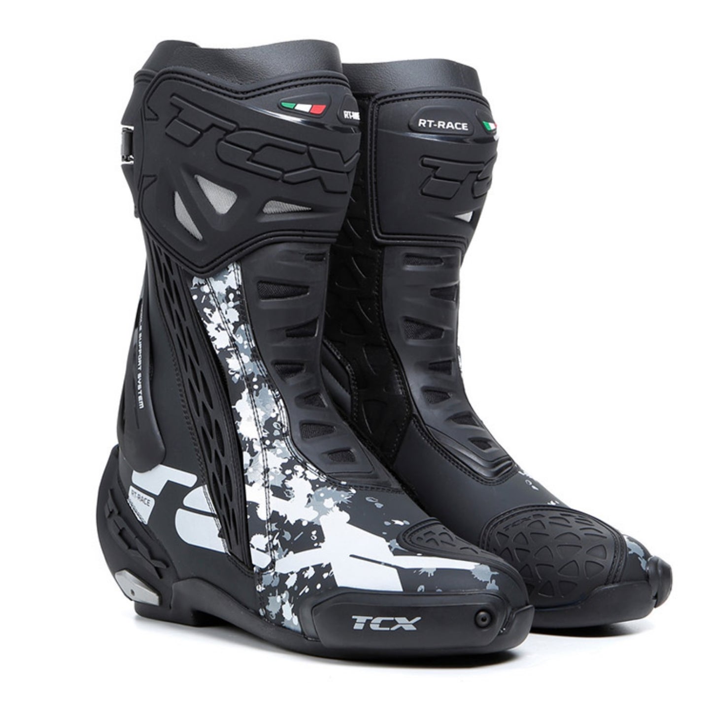 TCX RT Race Boots Black White Grey