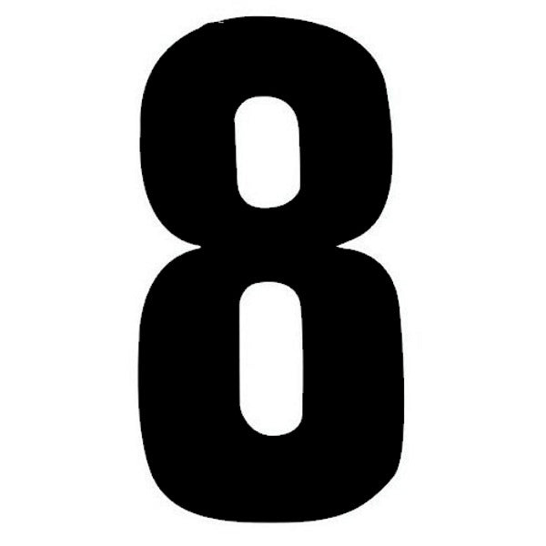 MX Racing Number Black No 8 6in 10pk