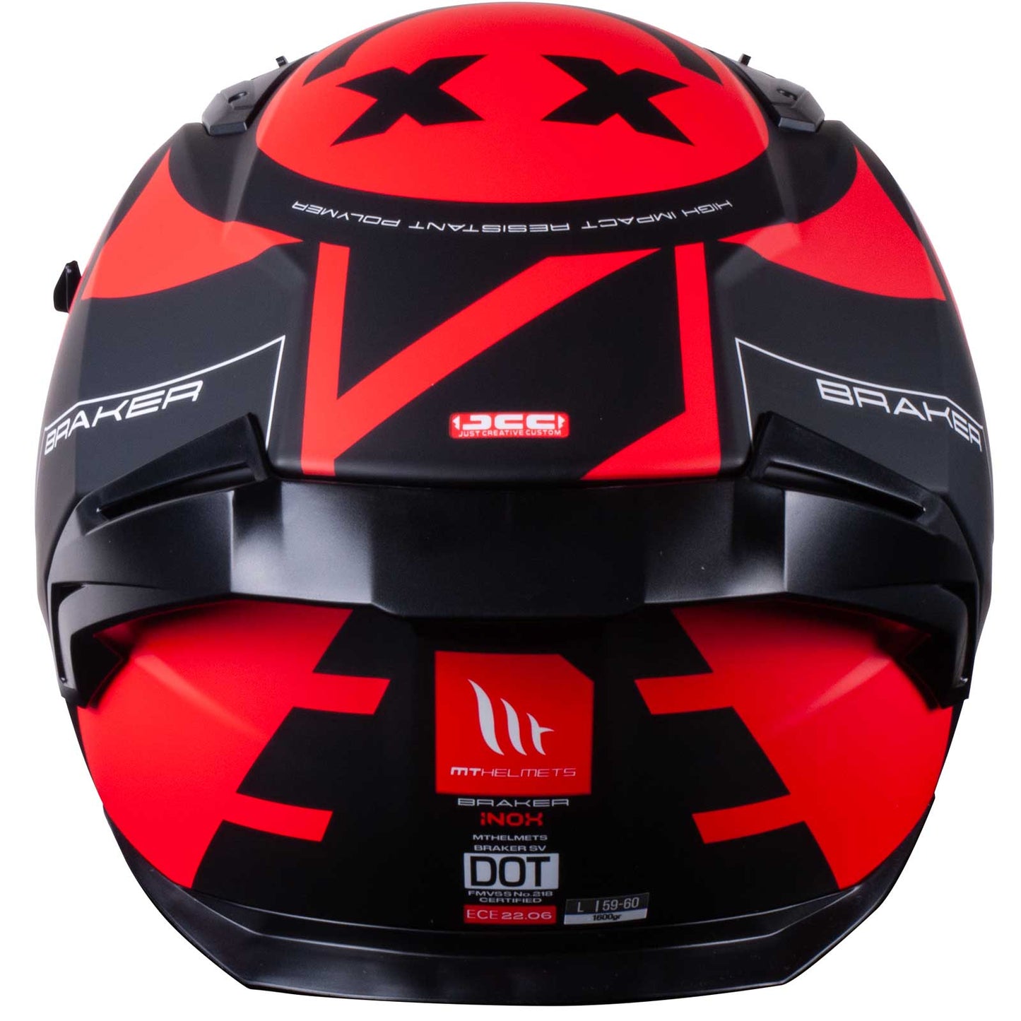 MT Braker SV Inox A5 Matt Black Red Full Face Helmet