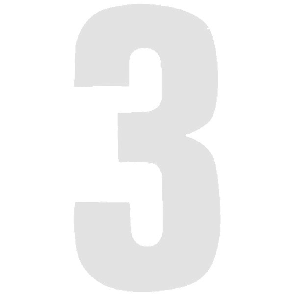 MX Racing Number White No 3 8in 10pk
