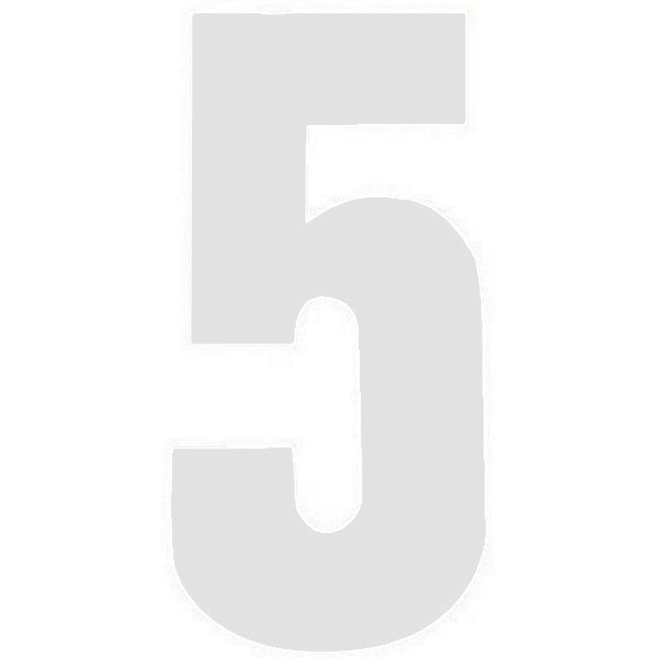 7in No5 White Adhesive Number
