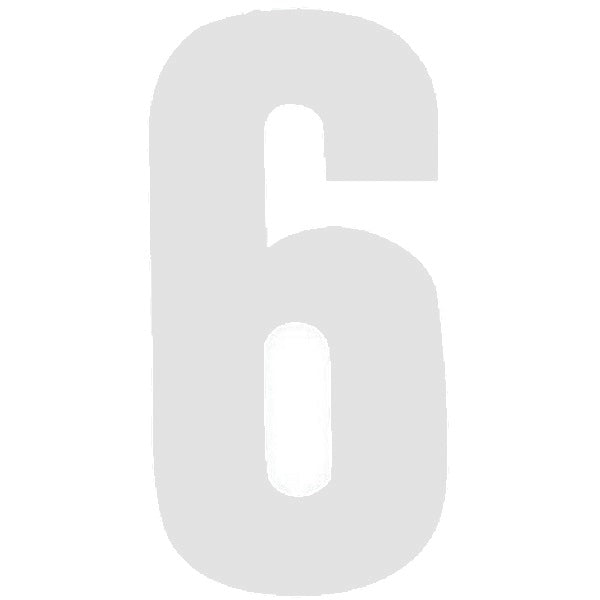 6in No6/9 White Adhesive Number