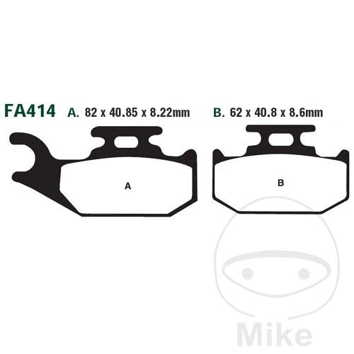 FA414 R EBC ATV & Dirt Sintered Brake Pads